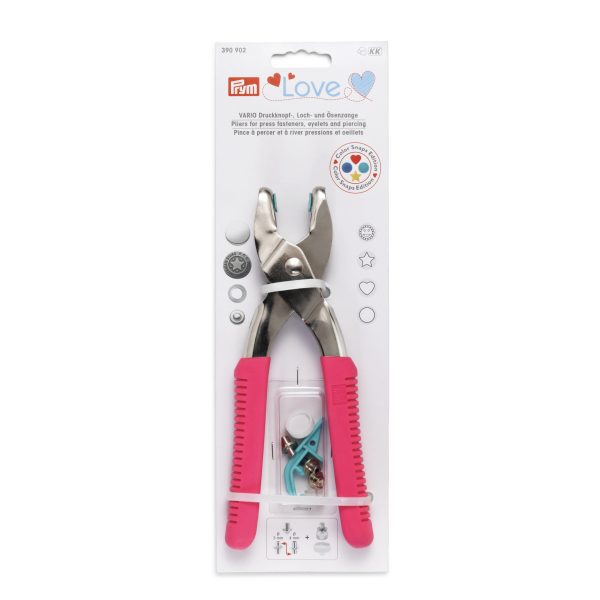 TENAZA PRYM LOVE PARA PONER SNAPS/AGUJEROS ROSA